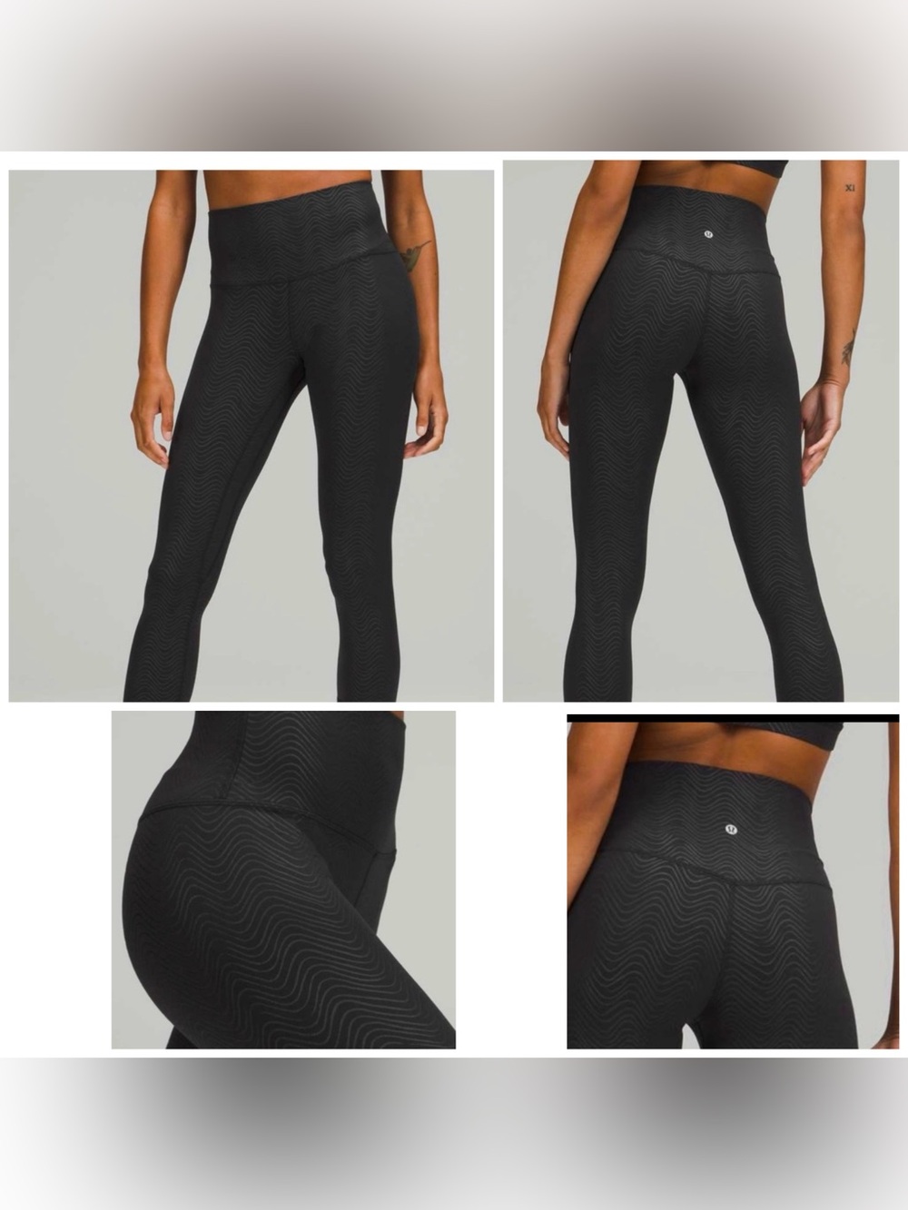 Lululemon Align Aqueous Emboss Black High-Waist Legging 28” Size 4